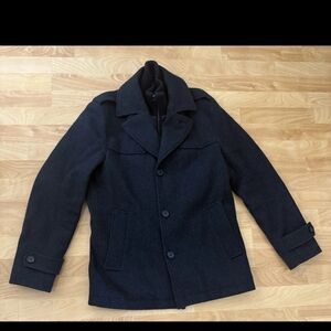 Egara Men's Black Wool Coat